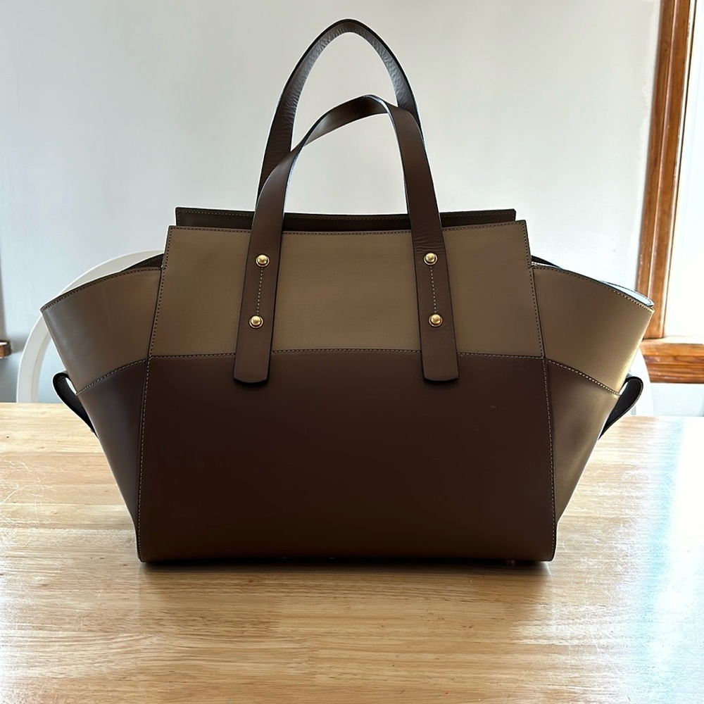 Brown and Tan Leather Bag